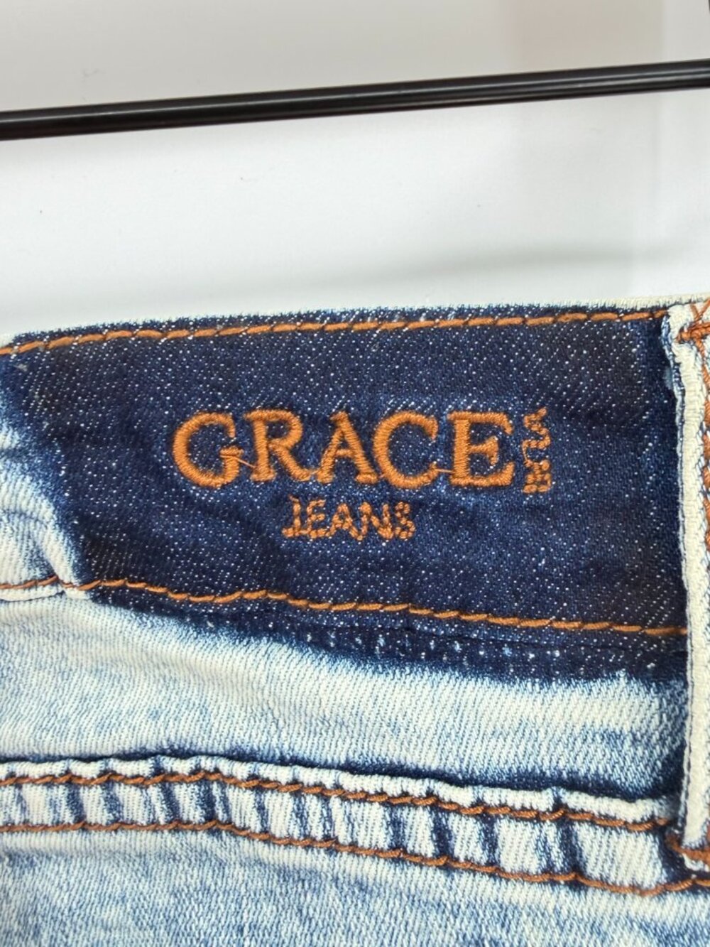 Grace in LA Womens 29 High Waist Acid Wash Side Stripe Patchwork Skinny Jeans - Picture 7 of 9